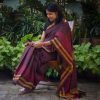 brown handloom cotton saree