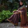 brown handloom cotton saree