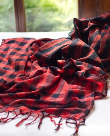 handloom red cotton dupatta