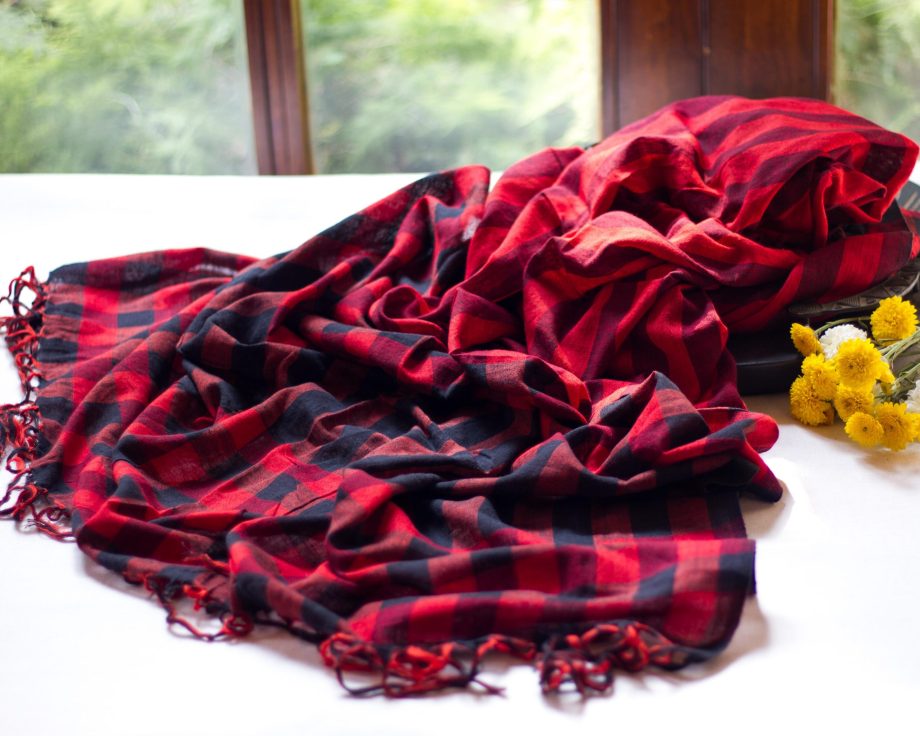 handloom red cotton dupatta