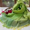 handloom cotton summer green yellow dupatta