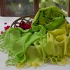 handloom cotton summer green yellow dupatta