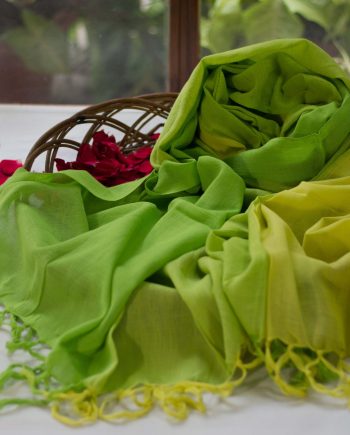 handloom cotton summer green yellow dupatta