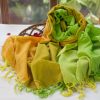 handloom cotton summer green yellow dupatta