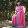 handloom cotton pink saree