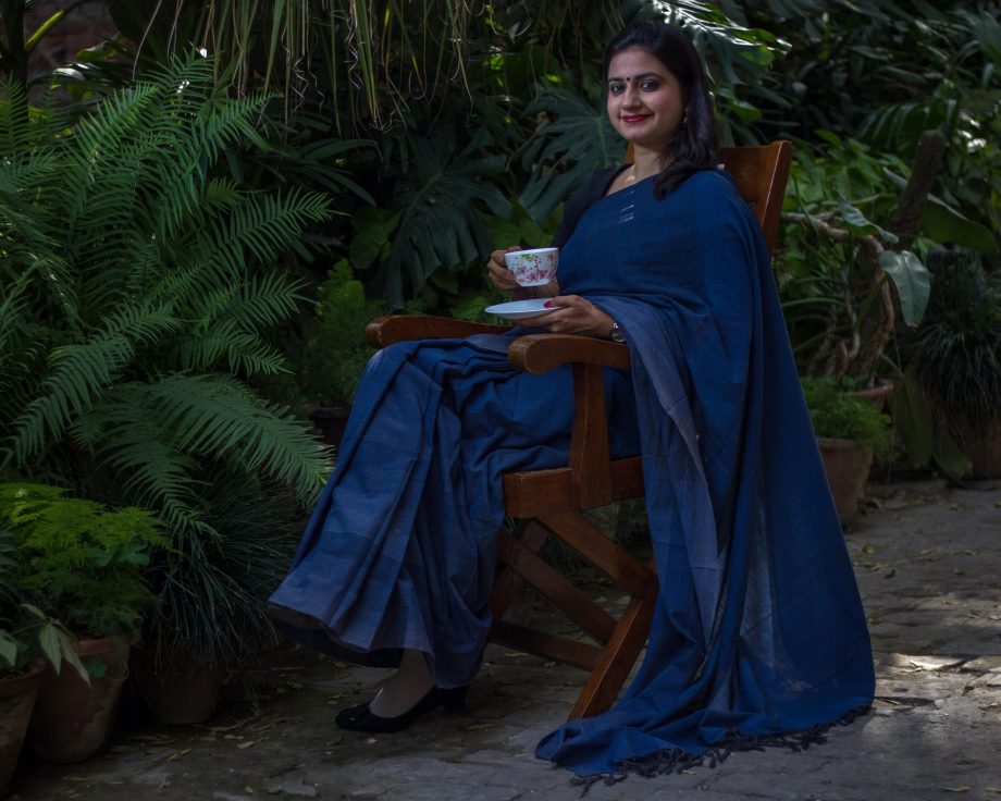 handloom cotton indigo sarees