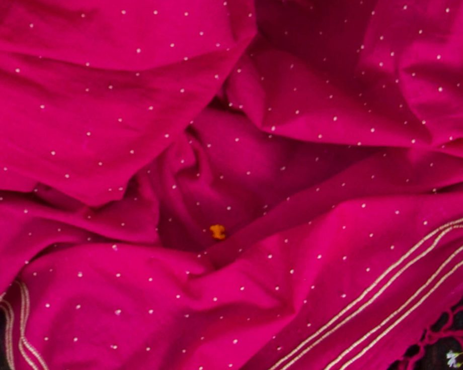 zardozi cotton handloom saree from baragaon weaves