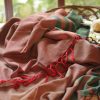 red black cotton handloom dopatta handwoven in Uttar Pradesh