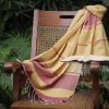yellow cotton handloom dopatta handwoven in Uttar Pradesh