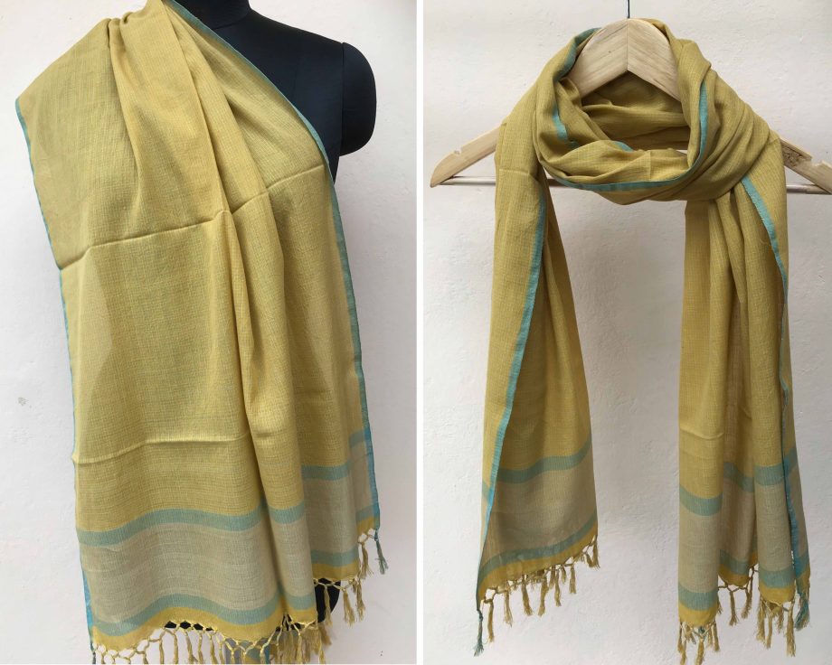 Handloom cotton scarf handmade handwoven in India