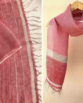 Handloom cotton scarf handmade handwoven linen in India