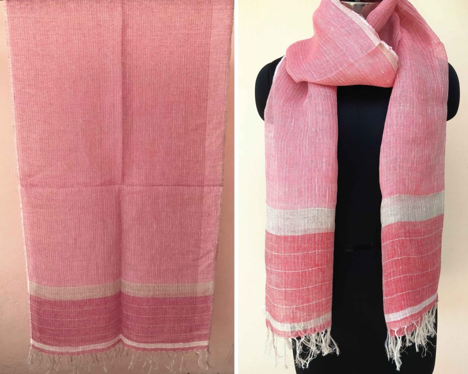 Handloom cotton scarf handmade handwoven linen in India