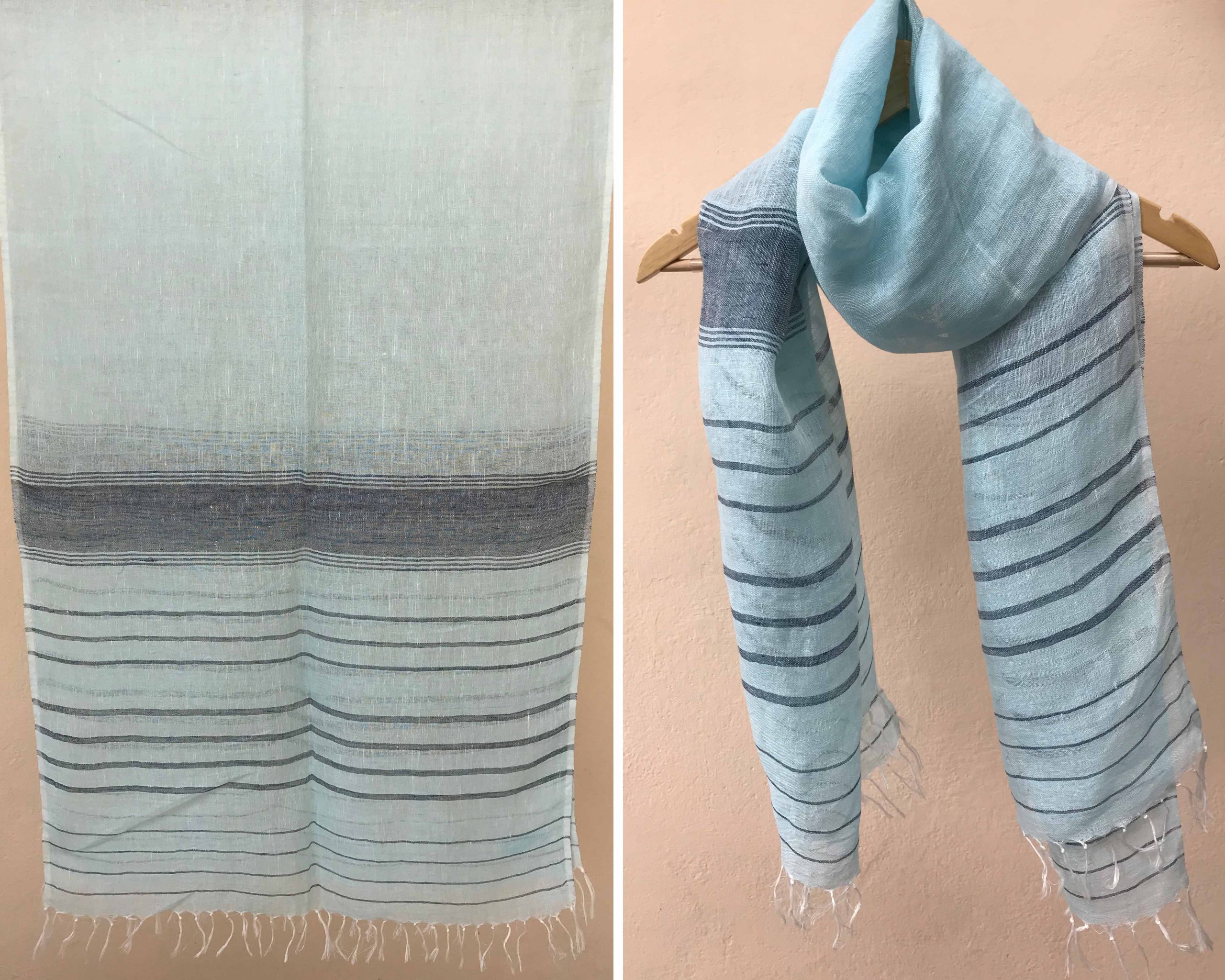 Handloom scarf : Linen Skies