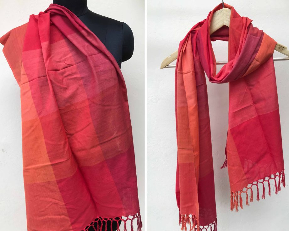 Handloom cotton scarf handwoven in India vocal for local