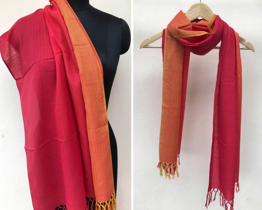 Handloom cotton scarf handmade handwoven in India