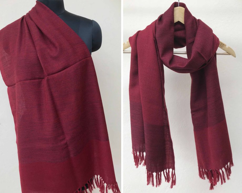 Handloom cotton scarf handmade handwoven linen in India pure wool