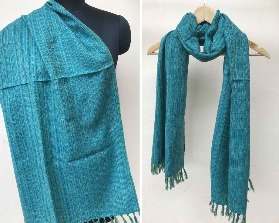 Handloom cotton scarf handmade handwoven linen in India pure wool