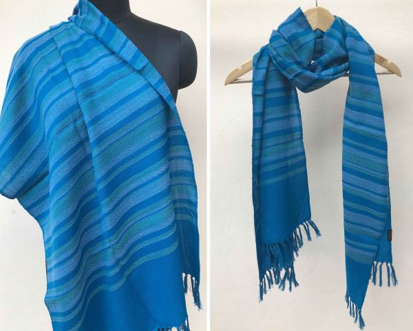 Handloom cotton scarf handmade handwoven linen in India pure wool