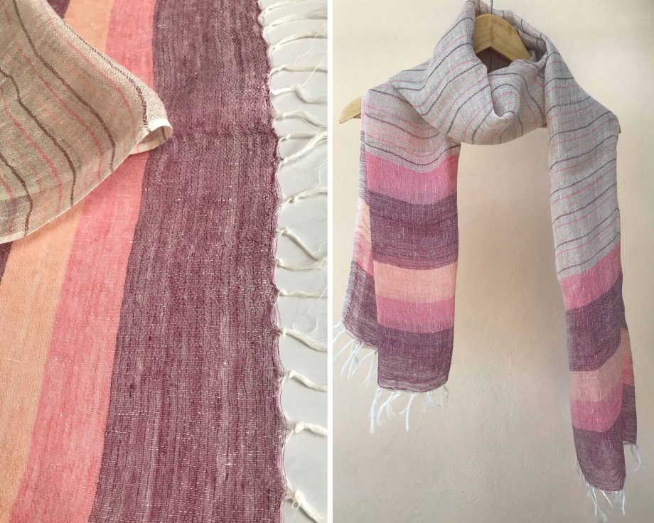 Handloom cotton scarf handmade handwoven linen in India