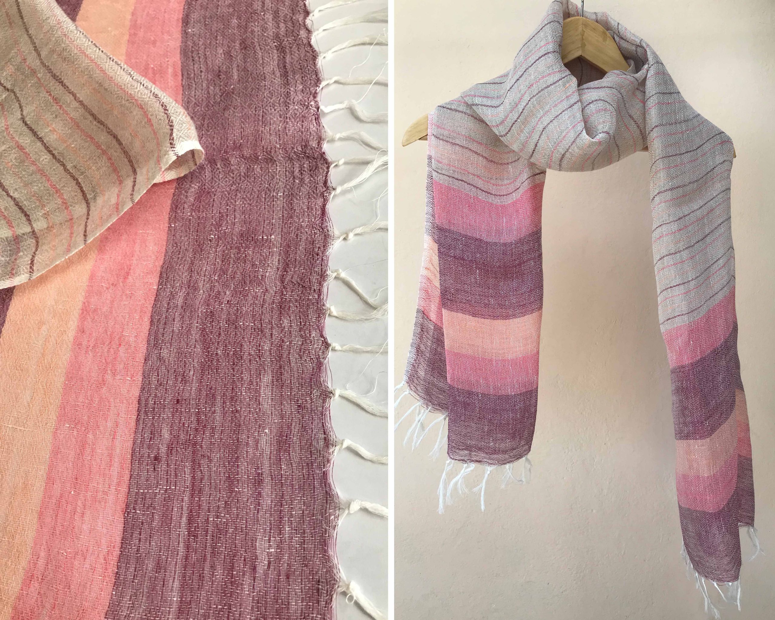 Handloom scarf : Linen Popsicle