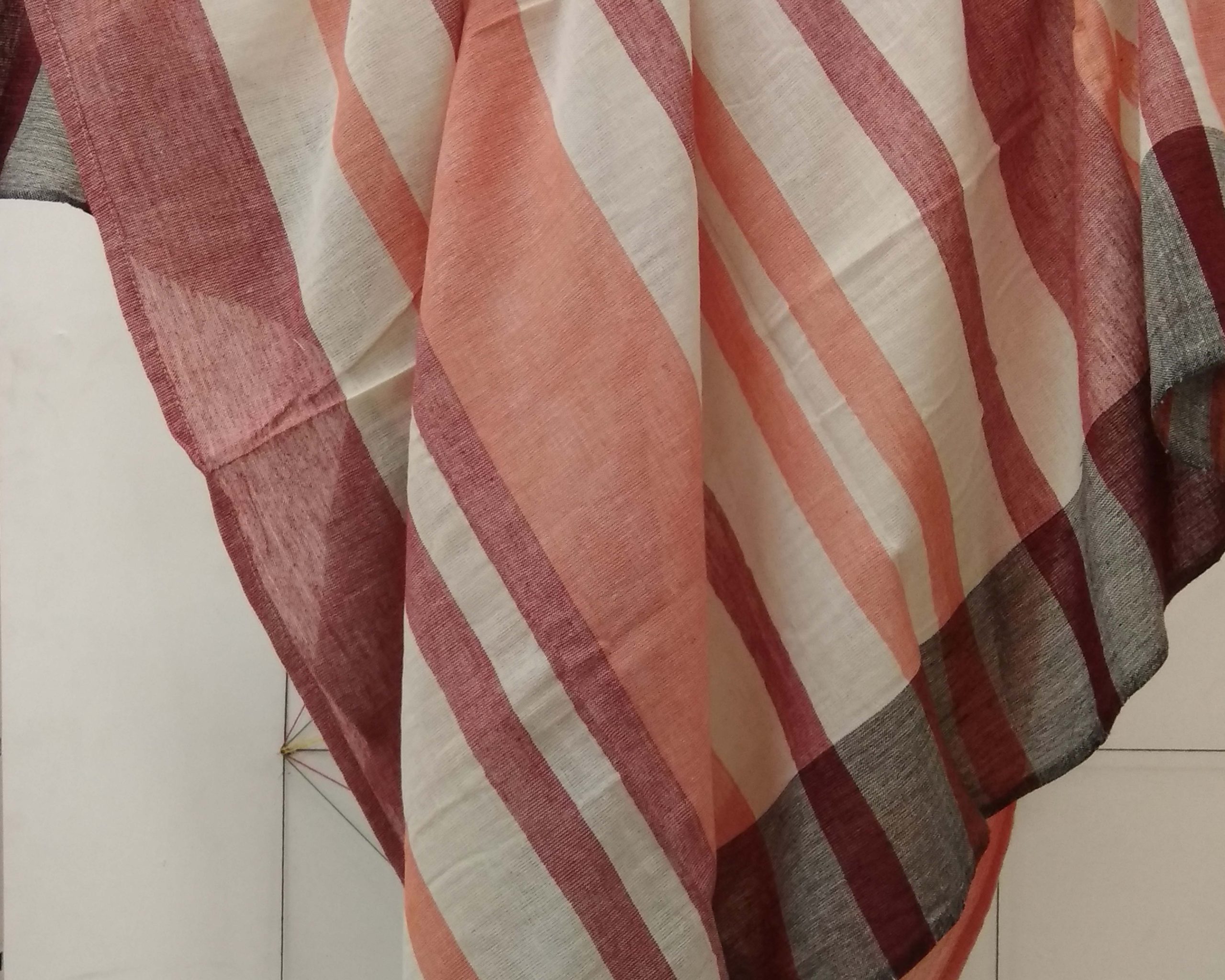 Handloom Peach Cotton Scarf