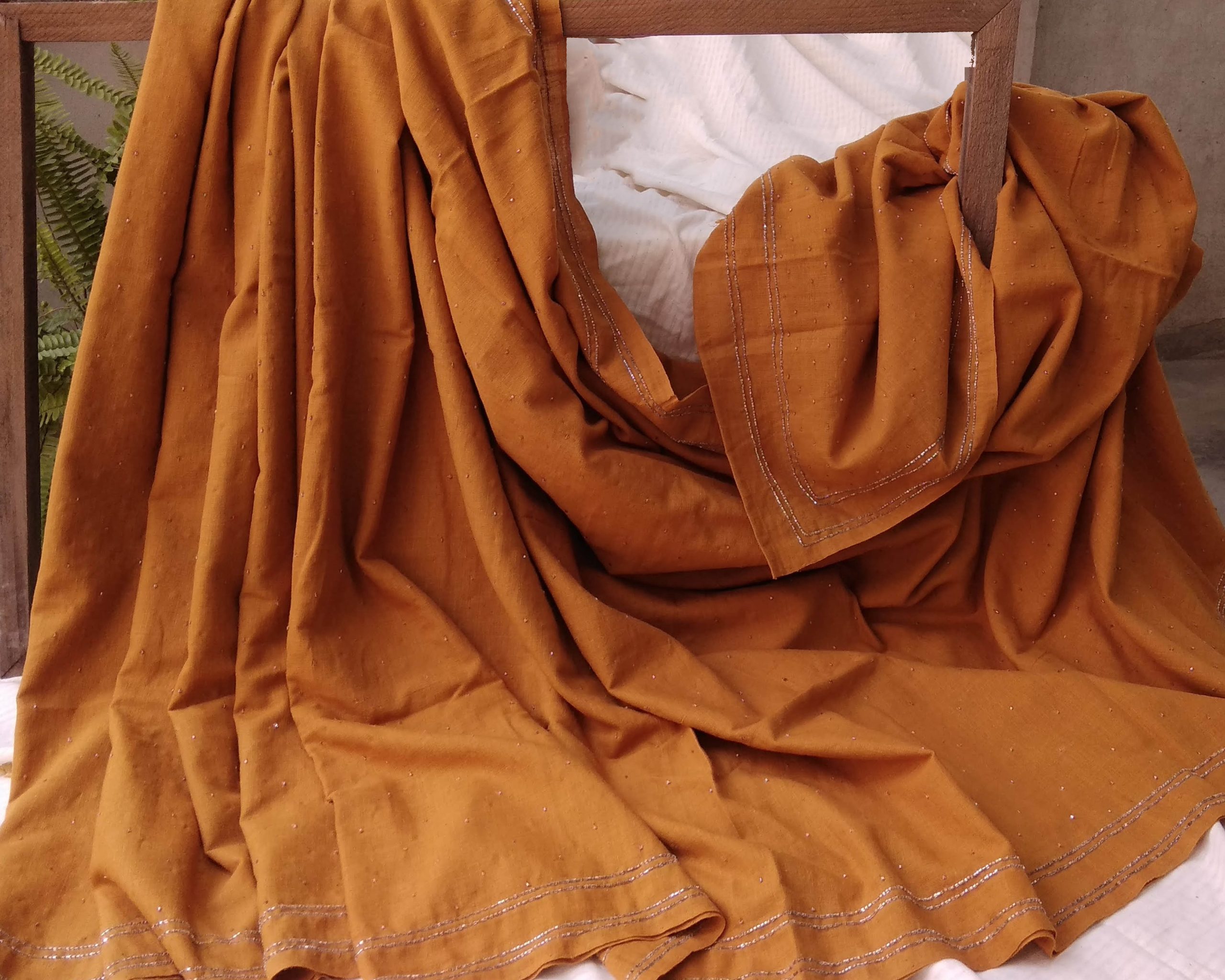 Mustard Shines: Handmade Zardozi Saree