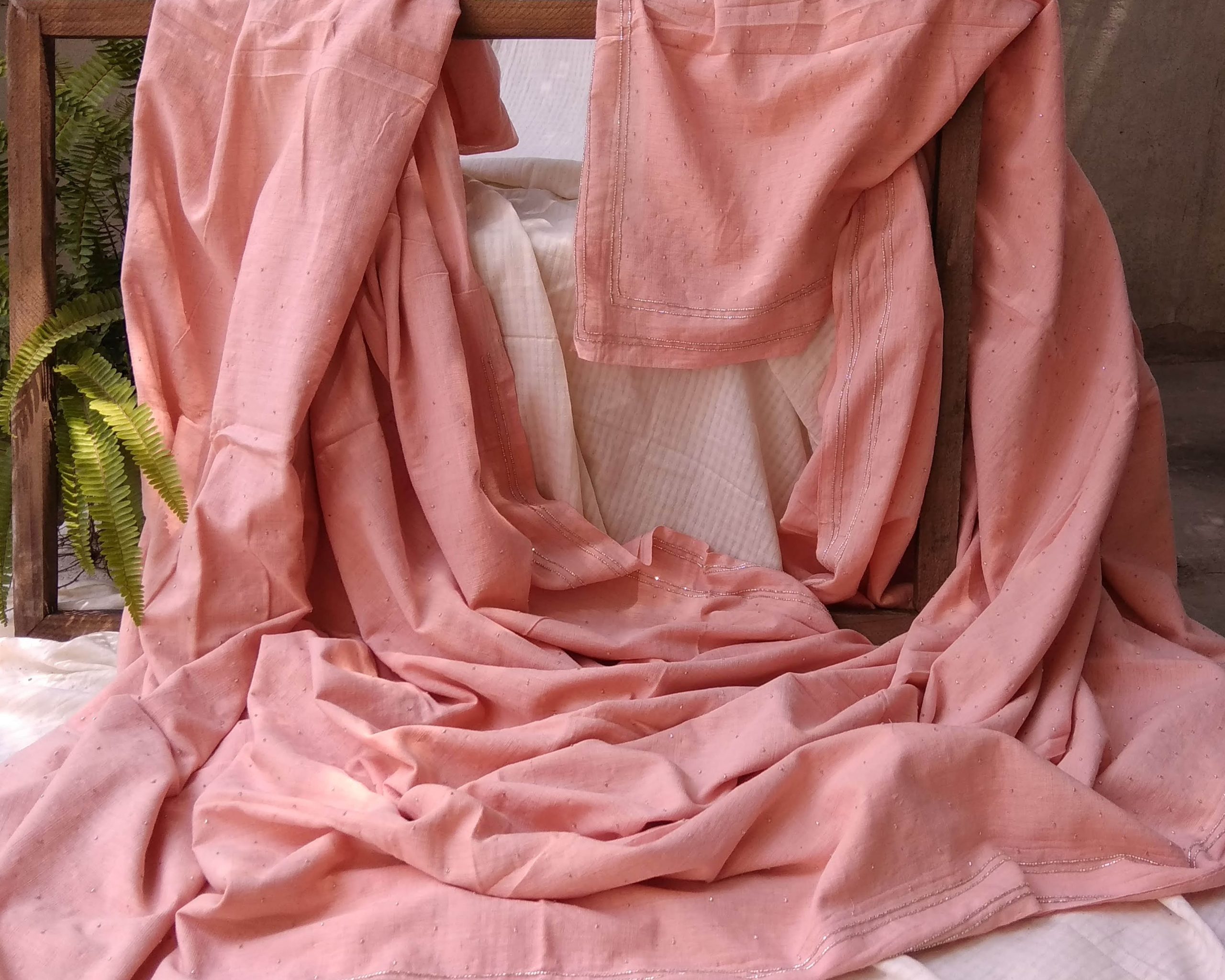 Shining Peach: A luxury saree