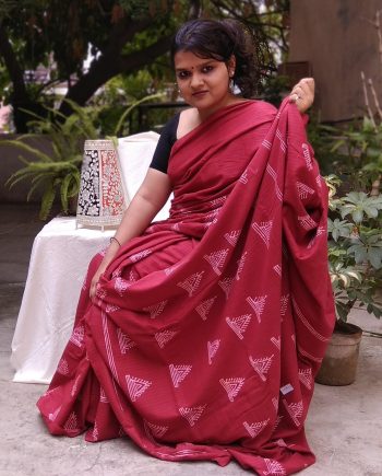 Handloom cotton saree, sari handmade handwoven in India