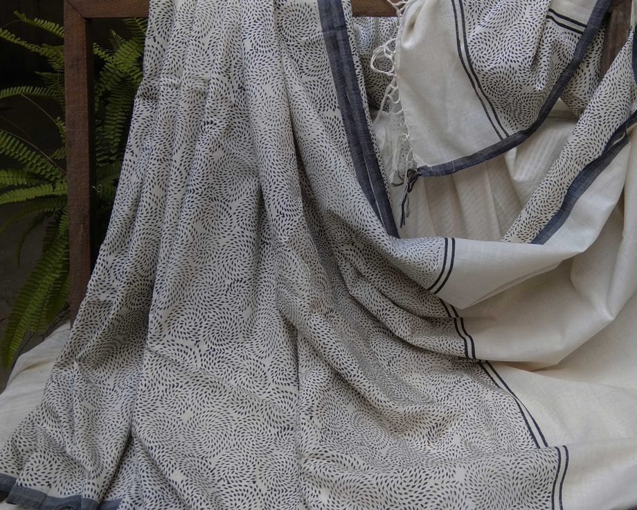 Handloom cotton saree, sari handmade handwoven in India