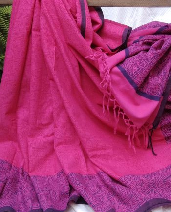 Handloom cotton saree, sari handmade handwoven in India