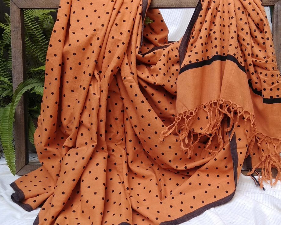 Handloom cotton saree, sari handmade handwoven in India