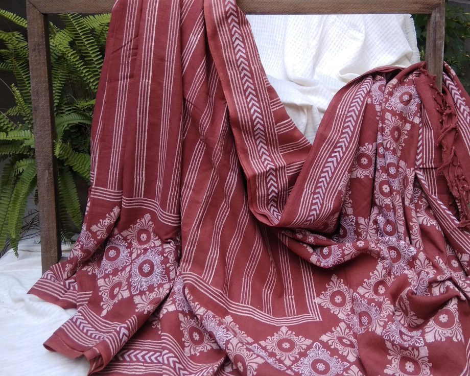 Handloom cotton saree, sari handmade handwoven in India