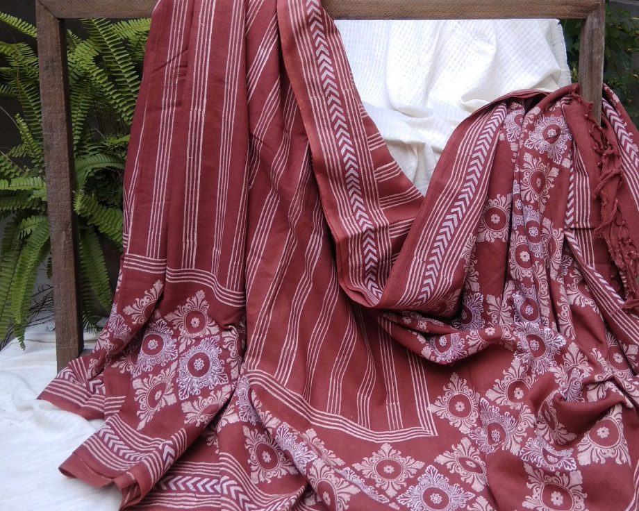 Handloom cotton saree, sari handmade handwoven in India