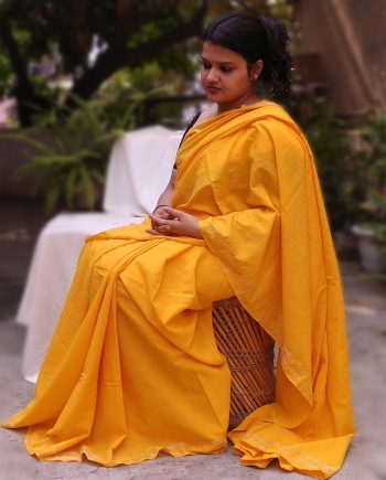 Handloom cotton saree, sari handmade handwoven in India