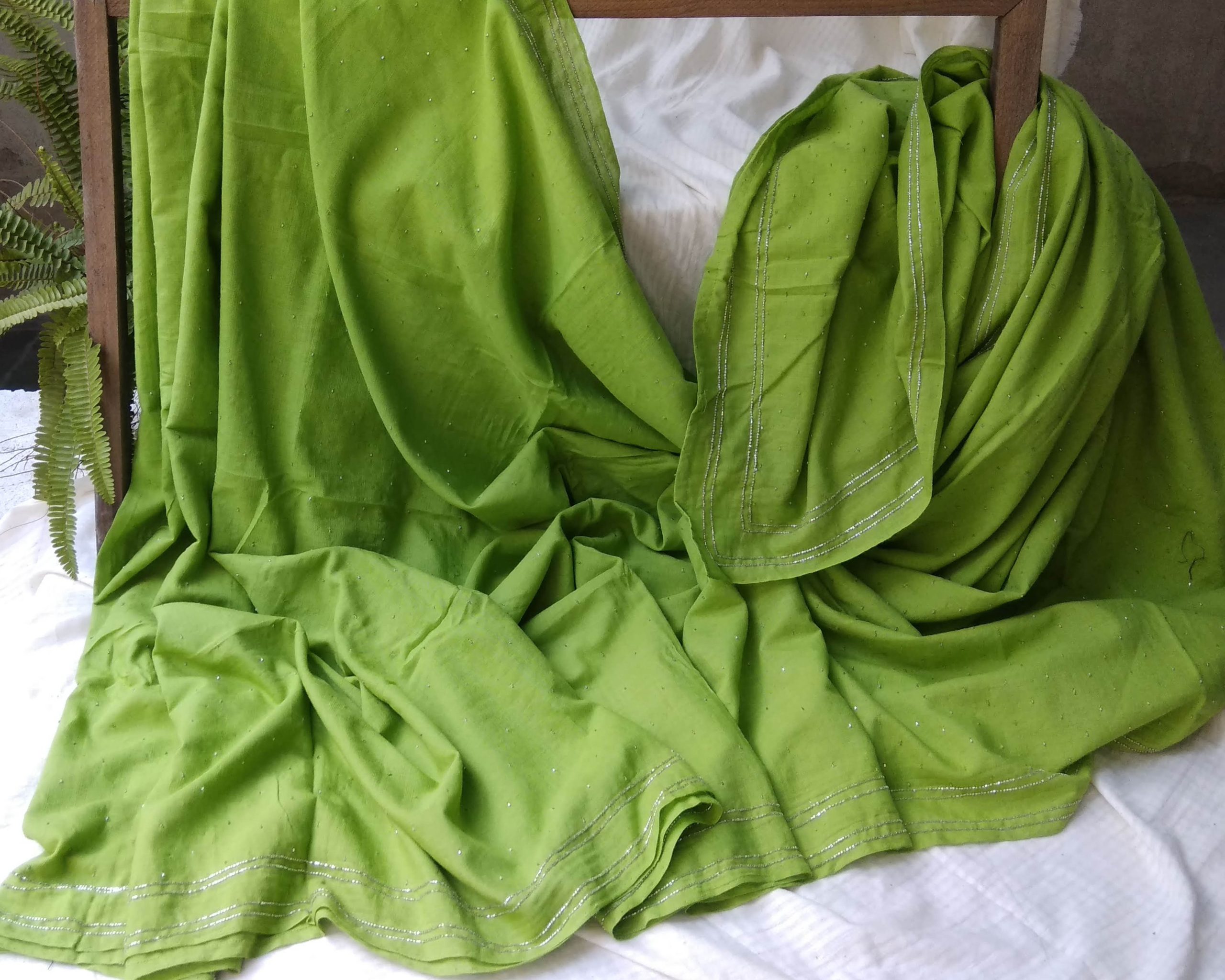 Shining Greens: A luxury saree