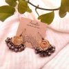 Handmade fabric jewelry earring ajrakh brocade