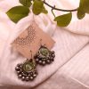Handmade fabric jewelry earring ajrakh brocade