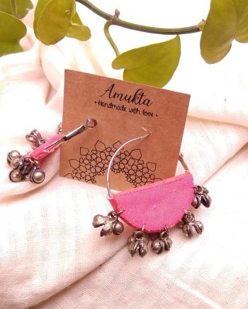 Handmade fabric jewelry earring ajrakh brocade