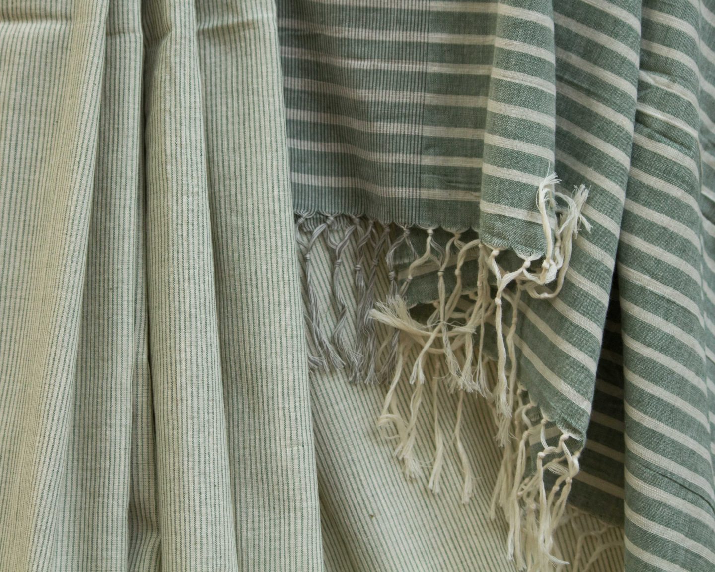 white saree green handloom