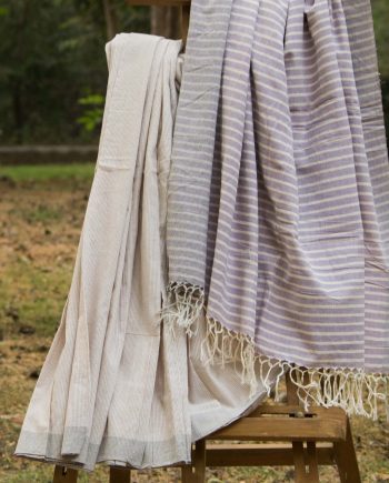 Handloom cotton and silk saree. sari handmade with natural silk and handwoven in India.