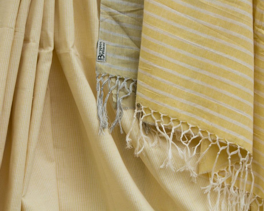 Handloom cotton and silk saree. sari handmade with natural silk and handwoven in India.
