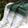 Handloom cotton saree, sari handmade natural white handwoven in India