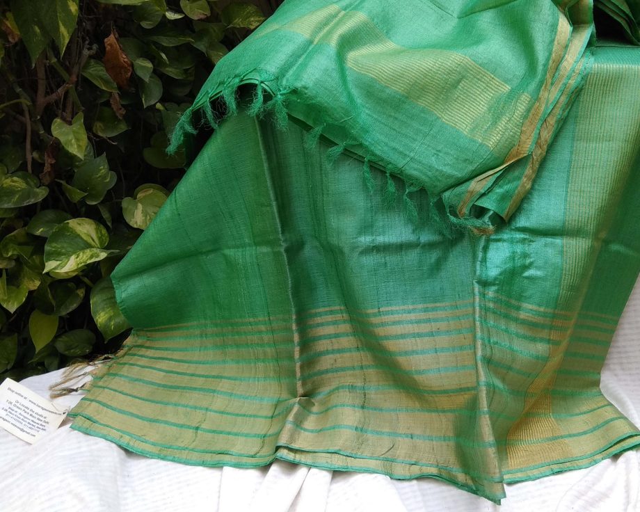 Handloom cotton saree, sari handmade natural white handwoven in India