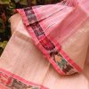 Handloom cotton saree, sari handmade natural white handwoven in India