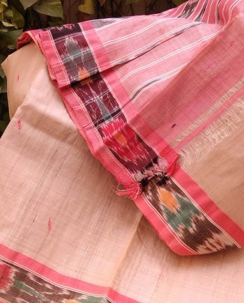 Handloom cotton saree, sari handmade natural white handwoven in India