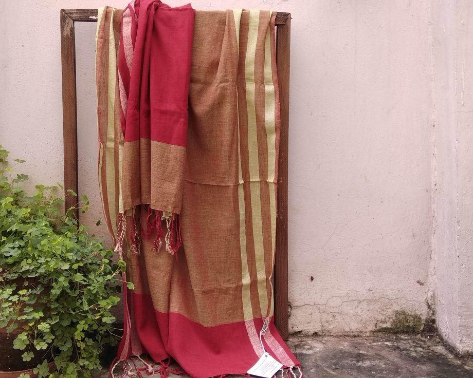 Handloom cotton saree, sari handmade natural white handwoven in India