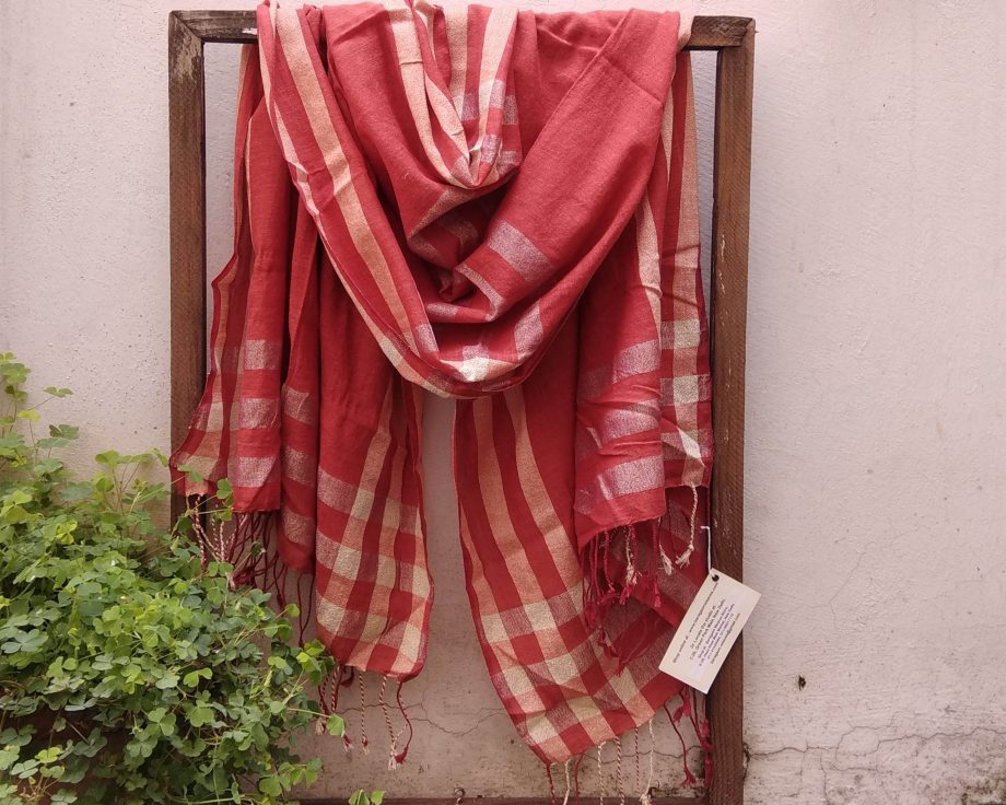 Handloom cotton saree, sari handmade natural white handwoven in India