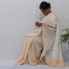 Handloom cotton and silk saree. sari handmade with natural silk and handwoven in India.