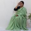 Handloom cotton and silk saree. sari handmade with natural silk and handwoven in India.