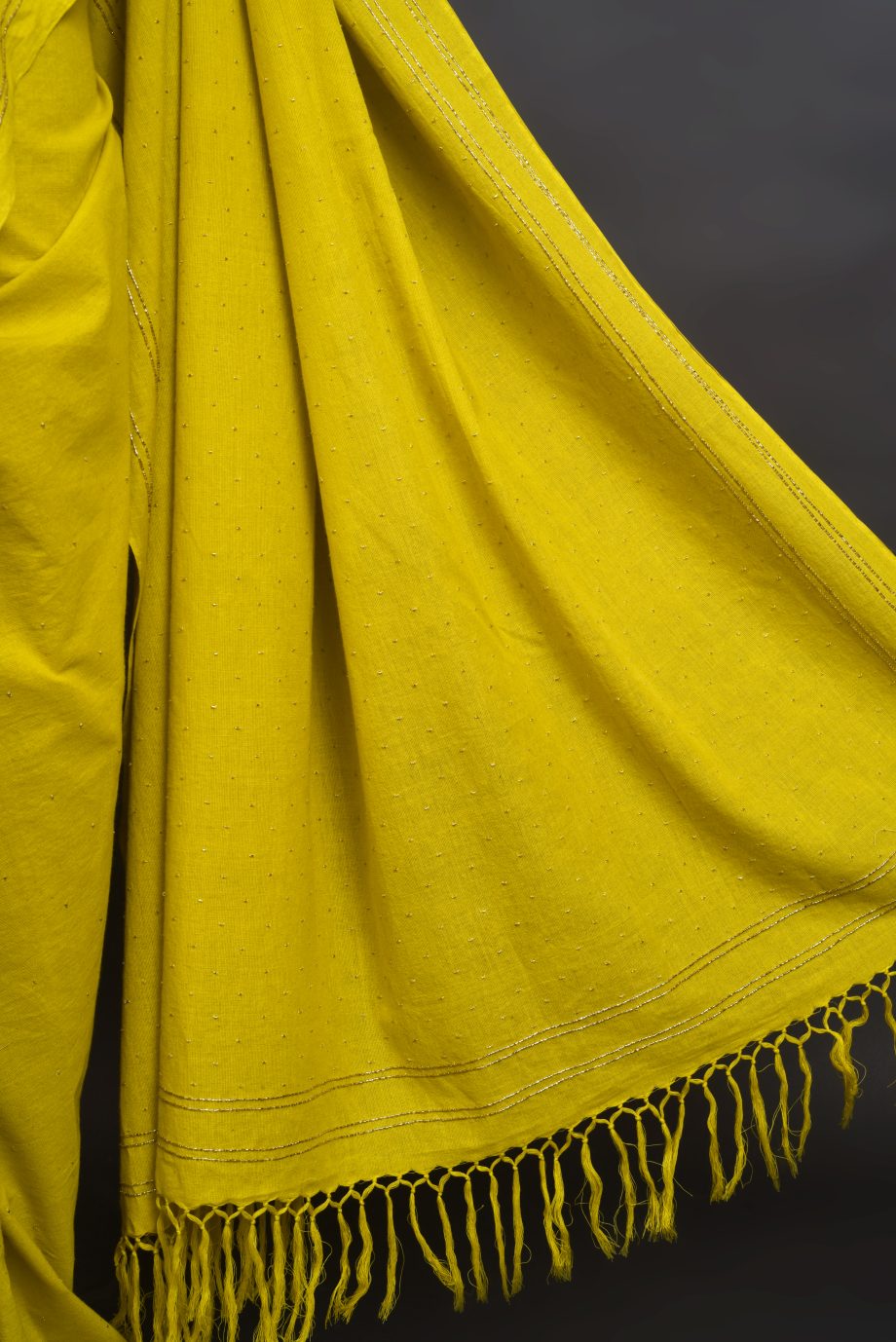 handloom zardozi handembroidered sari with glass beads